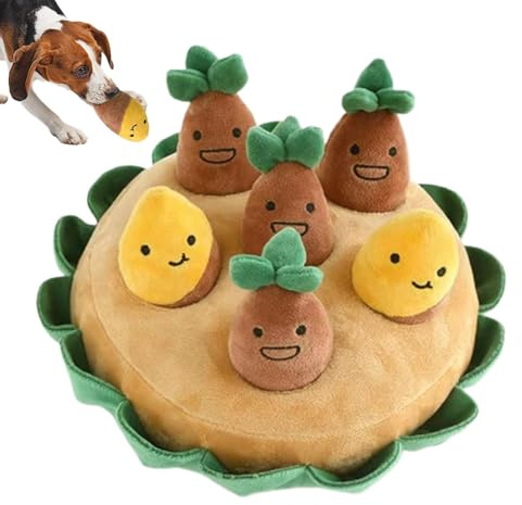 Tappeto per annusare interattivo per cani – giocattolo a copertura per cache a tema fattoria di patate – giocattolo puzzle durevole con funzione corteccia, forniture per animali domestici