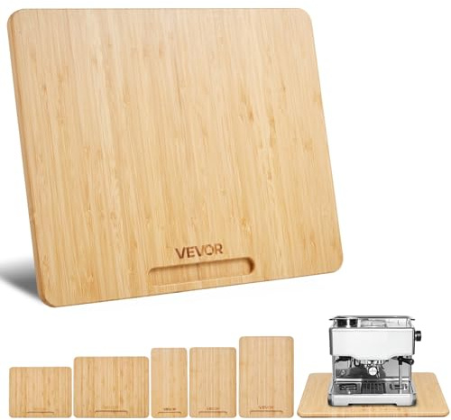VEVOR Plateau Coulissant pour Appareils de Cuisine, 33x40,6 cm, Plateau Roulant avec Roulettes en Caoutchouc, Poignée Creuse, Planche Mobile, pour Cafetière, Petit Électroménager Cuisine, Couleur Bois
