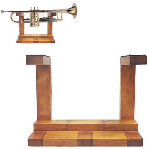 Bantlou Solid Wood Trumpet Stand, Universal Desktop Trumpet Stand, Instrument Decoration and Accessories for Home Studios, Practice Rooms, and Living Rooms, Ideal Gift for Musicians and Trumpet Players