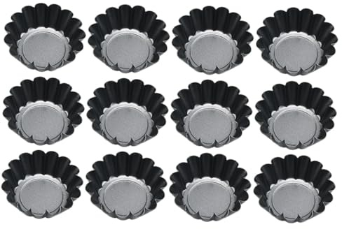 Ipetboom 12 pezzi Stampi per Crostatine in Resistenti al Calore Antiaderenti e Lisci per Dolci in Casa Bakery e Ristoranti
