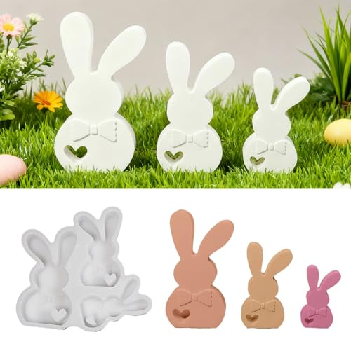 Silikonformen Gießformen Ostern, Hase Osterei Gießformen Silikon, DIY Silikonformen Gießform Frühling, Giessformen Silikon für Ostern Dekorationen Handwerk Geschenke