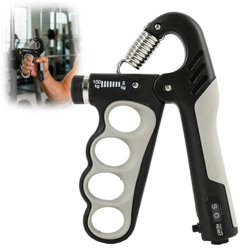 Hand Grip Entraîneur D’Avant-Bras – Entraîneur De Force De Prise Avec Résistance Réglable 5-100kg, Fonction De Comptage Intégrée & Poignée Anti-Dérapante,Pour Entraînement De La Main & De L’Avant-Bras