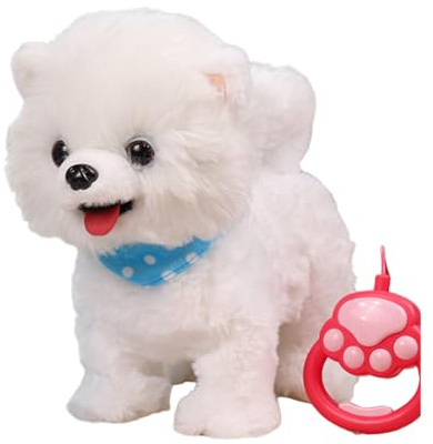 Generisch 2026 Perrito interactivo que habla con función de lengua lamiendo cola meneando, perfecto para niños (blanco, 28 cm)