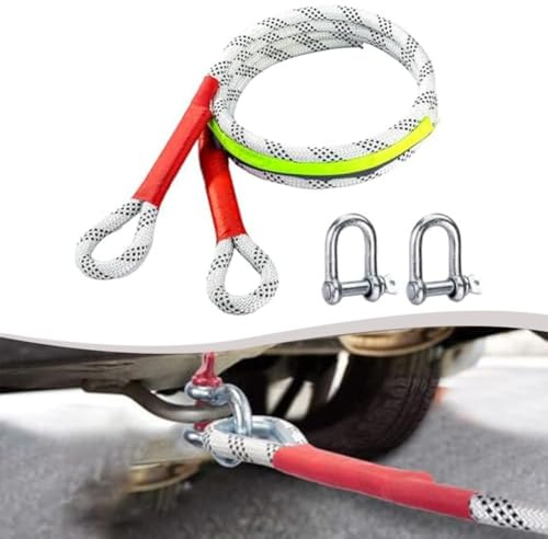 Violiica Corda di recupero di rimorchio in nylon con 2 grilli in acciaio per auto camion Suv per Jeep e Atv 3 metri 5 tonnellate di capacità