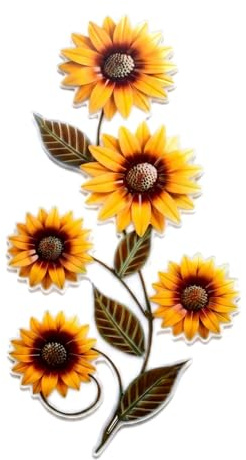 Solvio Premium Acrylic Sunflower Wall Decor - Colorful Outdoor Wall Art Garden Ornaments for Fence Patio Porch Balcony - Rust-Resistant Hanging Sculptures for Indoor Kitchen Living Room Decor