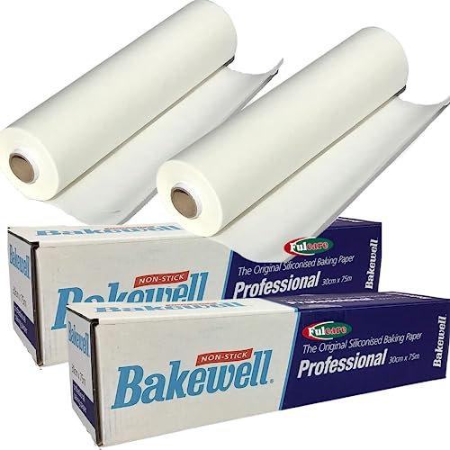 2 x Non-Stick Baking Parchment Paper Roll 30cm x 75m by Bakewell for Home and Catering