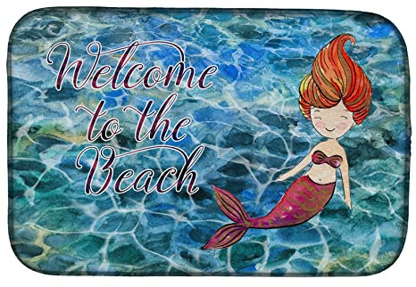 Caroline's Treasures BB8521DDM - Esterilla de Secado Escurridor de Bayetas para Sirena de Agua (14 x 21 cm), Multicolor
