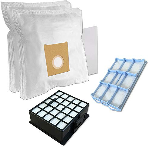 SET - 10 Staubsaugerbeutel + HEPA Filter + Motorschutzfilter Für Siemens synchropower hepa 2500W, VS06G2530/03, Synchropower VS06G2410/03, VSZ 31455, VSZ3..(Z3.0)