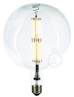 AMARCORDS - Glühbirne Led dimmbar, GERADE Filament, 2700K warmes Licht, sauberes Glas Globus-Typ, E27, 12W