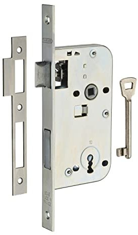 THIRARD - Serrure encastrable à clé pour porte de chambre, axe 50mm, bouts carrés, zingué, 1 clé