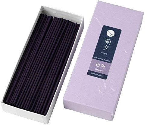 Asayu Japan Räucherstäbchen Wagiku Chrysantheme mit wenig Rauch, Hergestellt in Japan, 40g Qualitäts Räucherwerk zum Meditieren, Entspannen oder Yoga (Wagiku Chrysantheme)