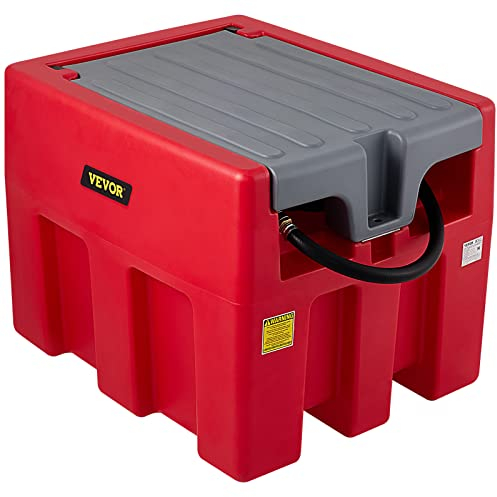 VEVOR Réservoir Diesel Portable 220 L Cuve de Ravitaillement Rouge avec Pompe de Transfert 12 V Jauge Carburant Tuyau 4 m Buse Ravitaillement Automatique pour Véhicules Appareils Agriculture Industrie