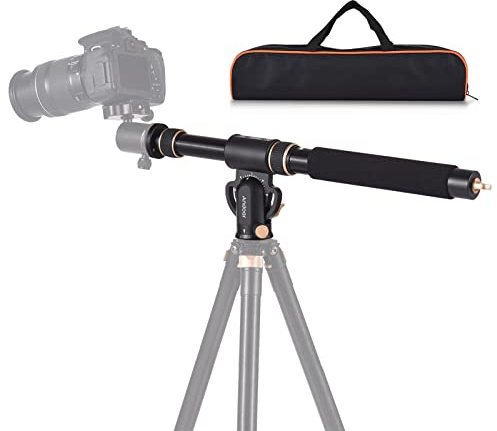 Andoer - Brazo de extensión universal para trípode de aleación de aluminio, columna central horizontal extraíble para trípode y trípode con base giratoria de 360 grados