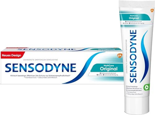 Sensodyne MultiCare Original Zahncreme, 75ml, tägliche Zahnpasta mit Fluorid, bei schmerzempfindlichen Zähne