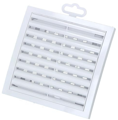 KOTARBAU® Lüftungsgitter 150 x 150 mm Verschließbar Abluftgitter Kunststoff mit Insektenschutz Abschlussgitter Rechteckig Weiß Lamellengitter Abluft Zuluft Gitter Ventilator