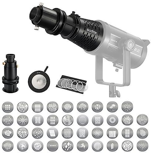 Godox SA-17 Optischer Snoot Bowens Mount Optical Kit für SA-P Projektionsaufsatz mit SA-06 und SA-05, Kompatibel mit Allen Bowens Mounts LED Dauerlicht
