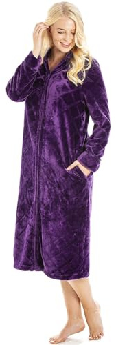 Camille Manteau d'intérieur classique avec fermeture éclair sur toute la longueur et poches intérieures pour femme, violet, 22-24 Plus