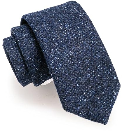 JEMYGINS Herren Schmale Krawatte aus Wolle 6CM - Modische Herren Wolle Krawatte in Schmalem Design mit klassischem Stil