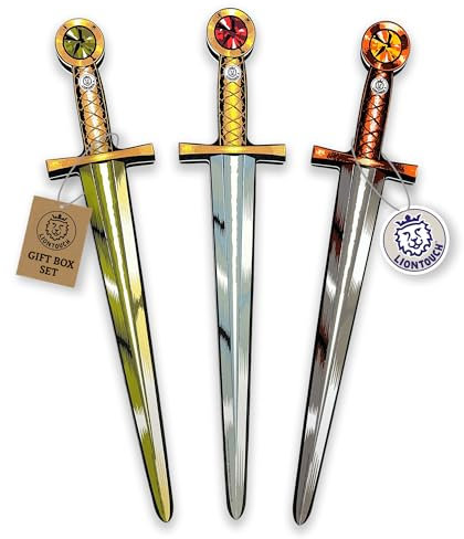 Liontouch - Ritterschwert-Set, 3er-Pack | Schaumstoffspielzeug für Jungen & Mädchen ab 3 Jahren | Mittelalterliche Spielschwerter für Rollenspiele | Sicheres Waffen- & Kostümzubehör für Verkleidung