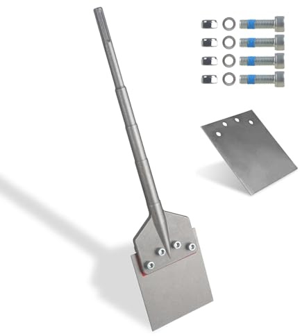 SDS Max Floor Scraper with Replaceable Blade, 6 Inch Wide x 25 Inch Long Thinset Removal Chisel Bits for SDS Max Rotary Hammer Drill, Tile Remover Tool for Flooring Adhesives Linoleum Concrete Mortar