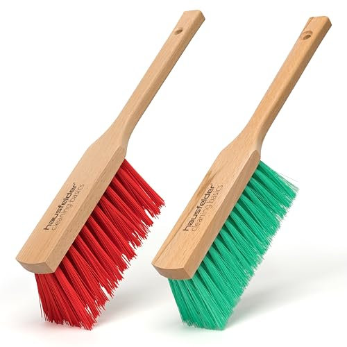 Hausfelder Handfeger 2er Set, Handbesen, Kehrbesen für Garten & Outdoor, mit harten Kunststoffborsten, Kleiner Besen für draußen