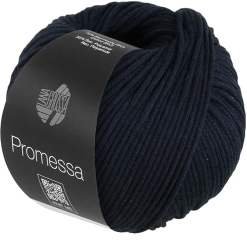 LANA GROSSA Promessa | Weich gefülltes Schlauchgarn aus Bio-Baumwolle und Polyamid | Handstrickgarn aus 70% Bio-Baumwolle & 30% Polyamid | 50g Wolle zum Stricken & Häkeln | 125m Garn FB22