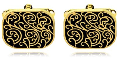Retro Manschettenknöpfe Herren, Modische Manschettenknöpfe Für Männer, Manchettenknoepfe Für Französische Hemden Für Smokings,Geschäft,Hochzeit-Gold-2x1.5cm