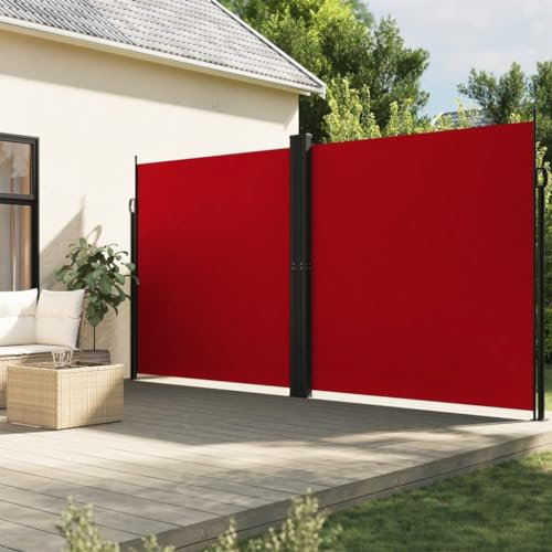 Gecheer Tenda da Sole Laterale,Paravento, da Sole Laterale Retrattile Rossa 200x600 cm PLZ2345