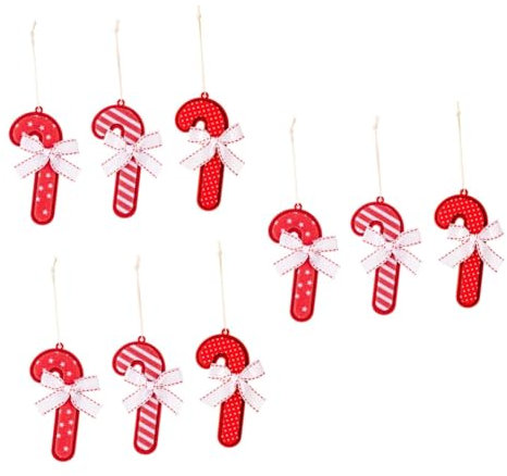 9 STK Weihnachtsschmuck Christbaumschmuck Weihnachtsbonbon-anhänger Weihnachtsanhänger Deckendekorationen Weihnachtsbaum Süßigkeiten Dekoration Weihnachtsbaumschmuck Stoff Rot Ciieeo
