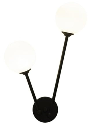 HOMSFOU Wandleuchte Schmiedeeisen Glas Kugel Lampe Schwarz Led Wandlampe Ohne Leuchtmittel Für Flur Wohnzimmer Badezimmer Dekorative Innenbeleuchtung