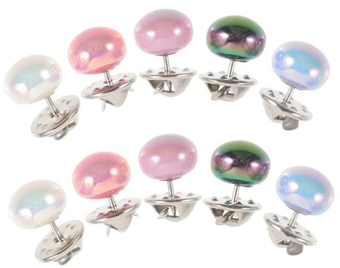 HAPINARY 10St brosche funky perlmuttknöpfe brooch Schmuckknöpfe keine Nähknöpfe Hemdknöpfe Knöpfe für Bekleidung Spaltstift druckknöpfe Jeansknopf Knopf Reversnadel Kleidernadel Metall