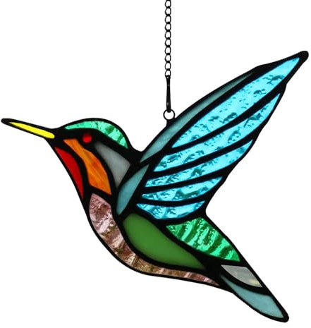 Kolibri – Kolibri-Sonnenfänger, gebeizter Vogel-Sonnenfänger, Fenster, gebeizte Vögel, Kolibri, Fensterdekoration für Frauen, Mutter, Vogelliebhaber, Dekorations-Zubehör