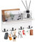 homdat Porte-clés pour mur, porte-clés avec 4 crochets doubles et clôture, organiseur mural en bois avec étagère pour entrée, vestiaire (blanc)