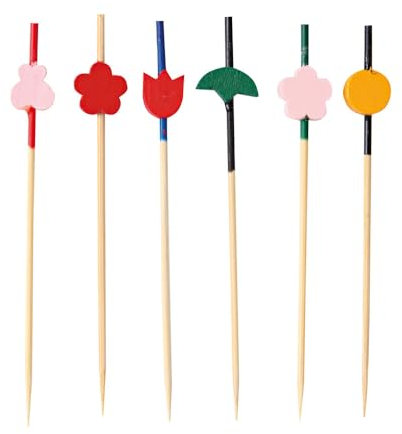 FRANZ MENSCH 1000 Stück NATUREStar Fingerfood Spieße Art | Bambus, L: 9cm, bunt, Ø: 0,2cm, Karton, Fingerfood Spieße, Cocktailspieße, Partyspieße