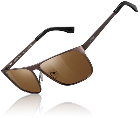 CARFIA Schicke Herren Sonnenbrille Polarisiert UV400 Fahrenbrillen mit Metallrahmen Cat.3
