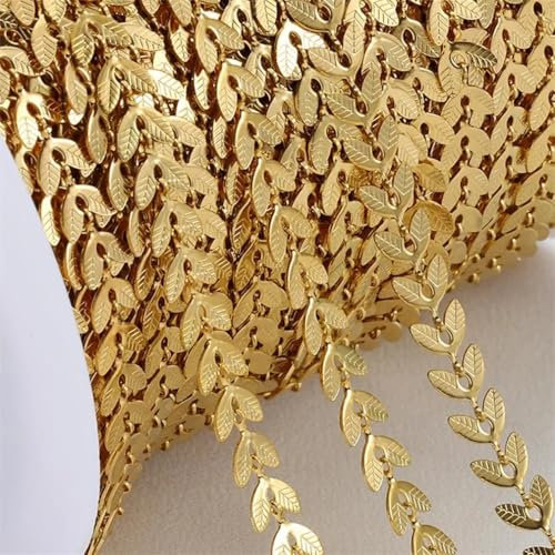 OXOLAMRIN Bunte Kettenglied-Rollen, Handarbeit Farbe Kette ， 2 Meter 1 Meter Edelstahlketten for Halskette, Armband, Schmuckherstellung, DIY, handgefertigte Erkenntnisse(4,1Meter)