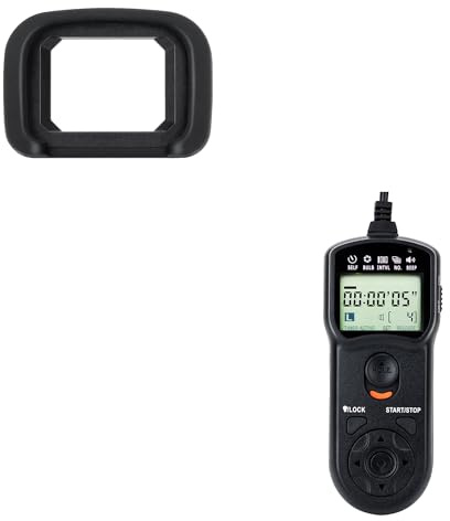 ER-H Soft Rubber Eye Cup Eyepiece Viewfinder & TC-80N3 Wired Intervalometer Timer Remote Shutter Release for Canon EOS R3 Mirrorless Camera
