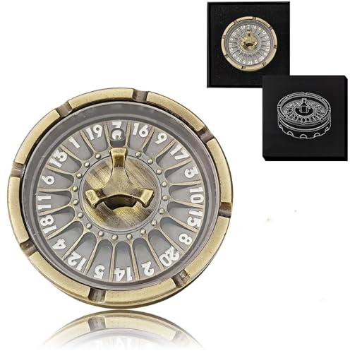 W20 Roulette Würfel Spinner für DND Würfel Set, Drache Metallic D&D Würfel mit Geschenketui für Dungeons and Dragon Spiel, RPG Rollenspiel Tischspiel Geschenke (Antikes Gold)