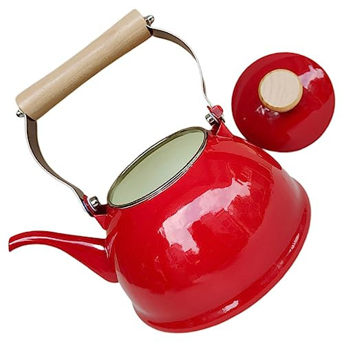 Holibanna Thickened Enamel Kettle Tea Kettles for Stovetop Use Tea Serving Pot Retro Design Household Water Boiling