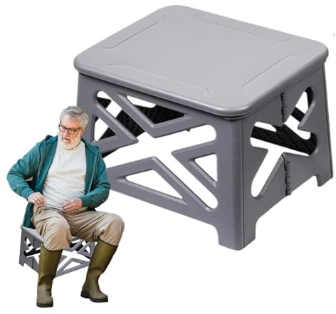 Camp Toilet, Portable Outdoor Toilet with Lid, Sturdy 100kg Weight Capacity, Lightweight Travel Potty Seat Foldable, for Camping, Road Trips, Car, Hiking
