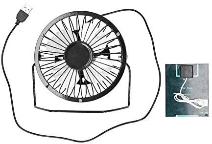 Eujgoov Solar Panel Fan Solar Powered Fan with USB Output for Outside Travel Chicken Coop Dog House