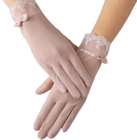 OTKARXUS Guanti estivi da donna con protezione solare, 1 paio di guanti da guida antiscivolo in seta di ghiaccio, guanti da guida con dita intere, per equitazione, ciclismo, escursionismo, pesca
