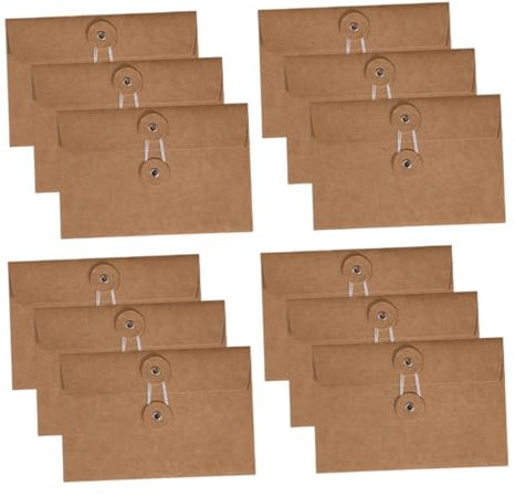 HOMSFOU 24stücke Kraftpapier Umschläge Zum Briefeschreiben Vintage Briefumschläge Briefpapierhüllen Für Büro Notizpapier-aufbewahrungshalter Schreibwaren Zubehör
