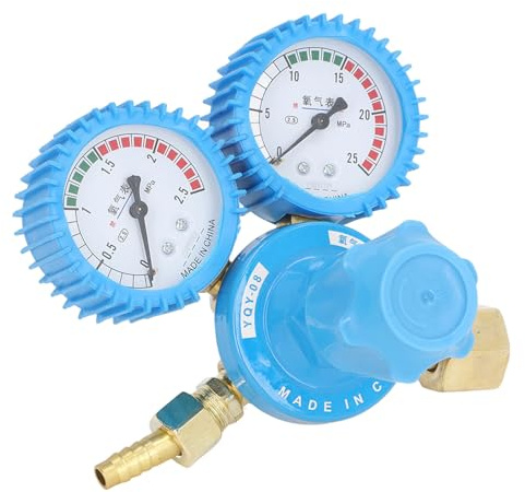 Welder Oxygen Regulator gauges, Brass Industrial Pressure Reducer - Dual Display 0-25MPa for Welding, & Applications