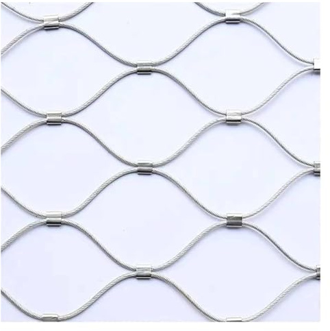 SXEVZOO 304 Edelstahl-Seilnetz, Flexibles Seil-Geländer-Netz, Treppenschutzgitter, Vielseitig Stahl X-Typ Sicherheit Draußen Dekorativ(1.5x4m)