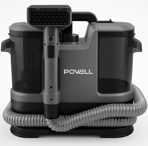 Powell Nettoyeur de tapis - Détachant, nettoyant pour canapés et meubles - Aspirateur pour tapis - Machine de nettoyage 450W - Gris