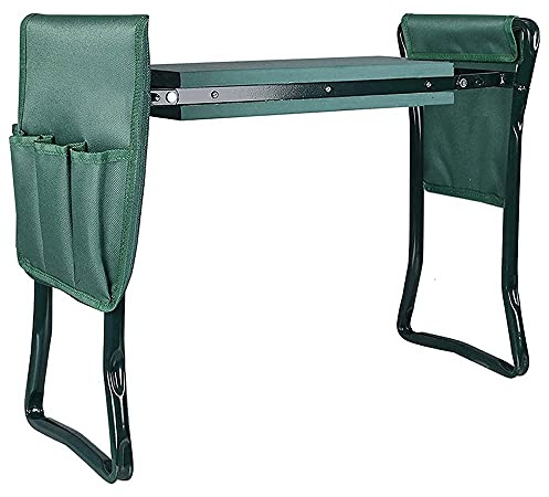 BCJMKDX Kniekissen, Garten-Kniehocker, Kniebank-Sitz, Mehrzweck-Garten-Kniestuhl mit Werkzeugtasche, leicht zu tragen und zusammenzuklappen