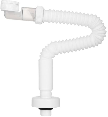 1/4 Zoll Raumsparsiphon für Küche, Abflussrohr Mit Selbstschließendem Geruchsverschluss, 28-93 cm, 360° Drehbar, Universelle G1 Schnittstelle, Geruchsdicht, Auslaufsicher