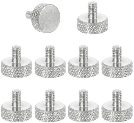 QUARKZMAN Viti A Testa Bombata Zigrinata M4x5mm, 304 Acciaio Inossidabile Viti A Testa Piatta Zigrinata Bulloni Metrici A Testa Diamantata Manopole Manuale, Diametro 12mm 12 Pz
