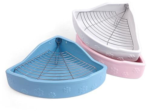 VALICLUD Ceramics Pet Toilet Basin for Guinea Pig and Small Animals, Practical Anti-bite Pink Litter Tray, Easy to Clean, for Indoor Rabbit Hutch and Guinea Pig Accessories